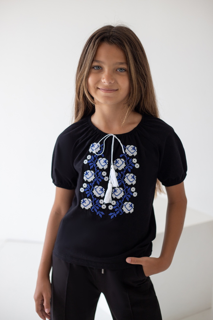 Вишиванка для дівчаток з коротким рукавом